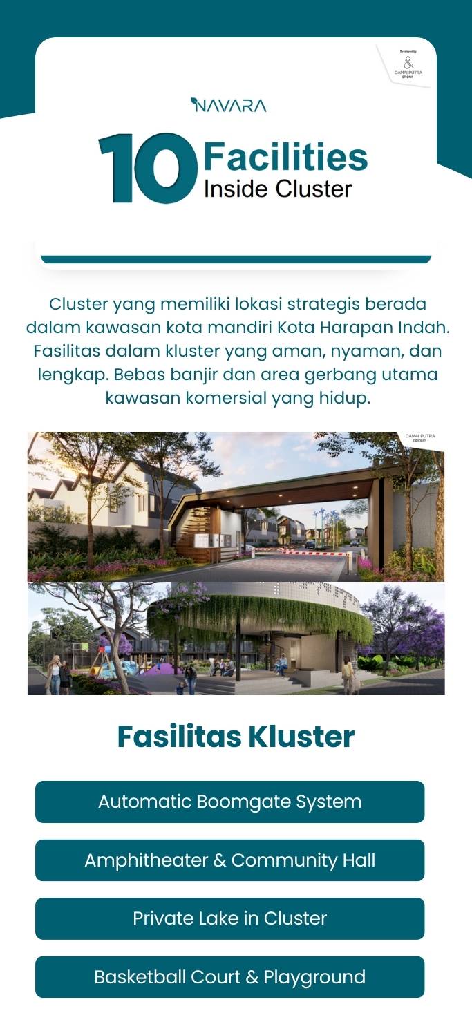 Fasilitas Kluster Navara Kota Harapan Indah